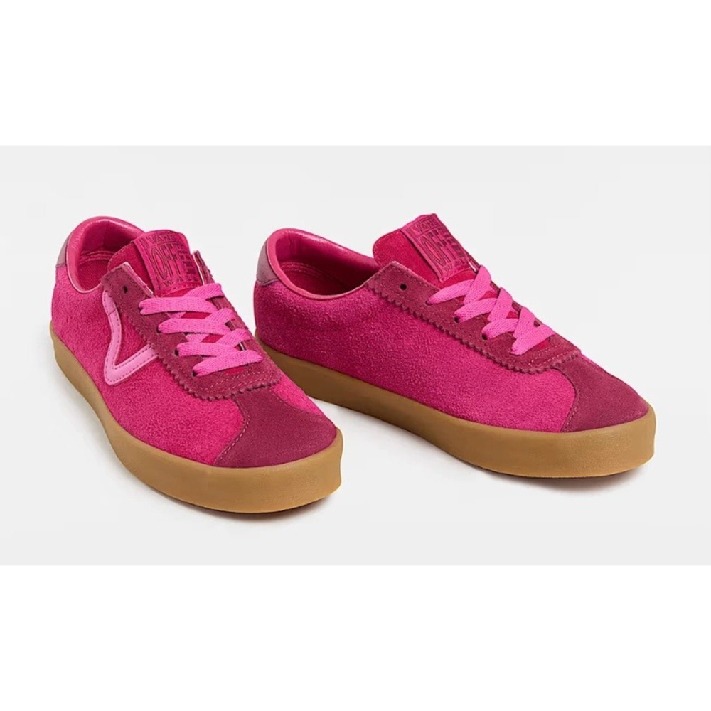 Vans Suede Color Pop Raspberry Rose Gum Sole Low Top Sneakers Womens 10 Mens 8.5 - Picture 1 of 7